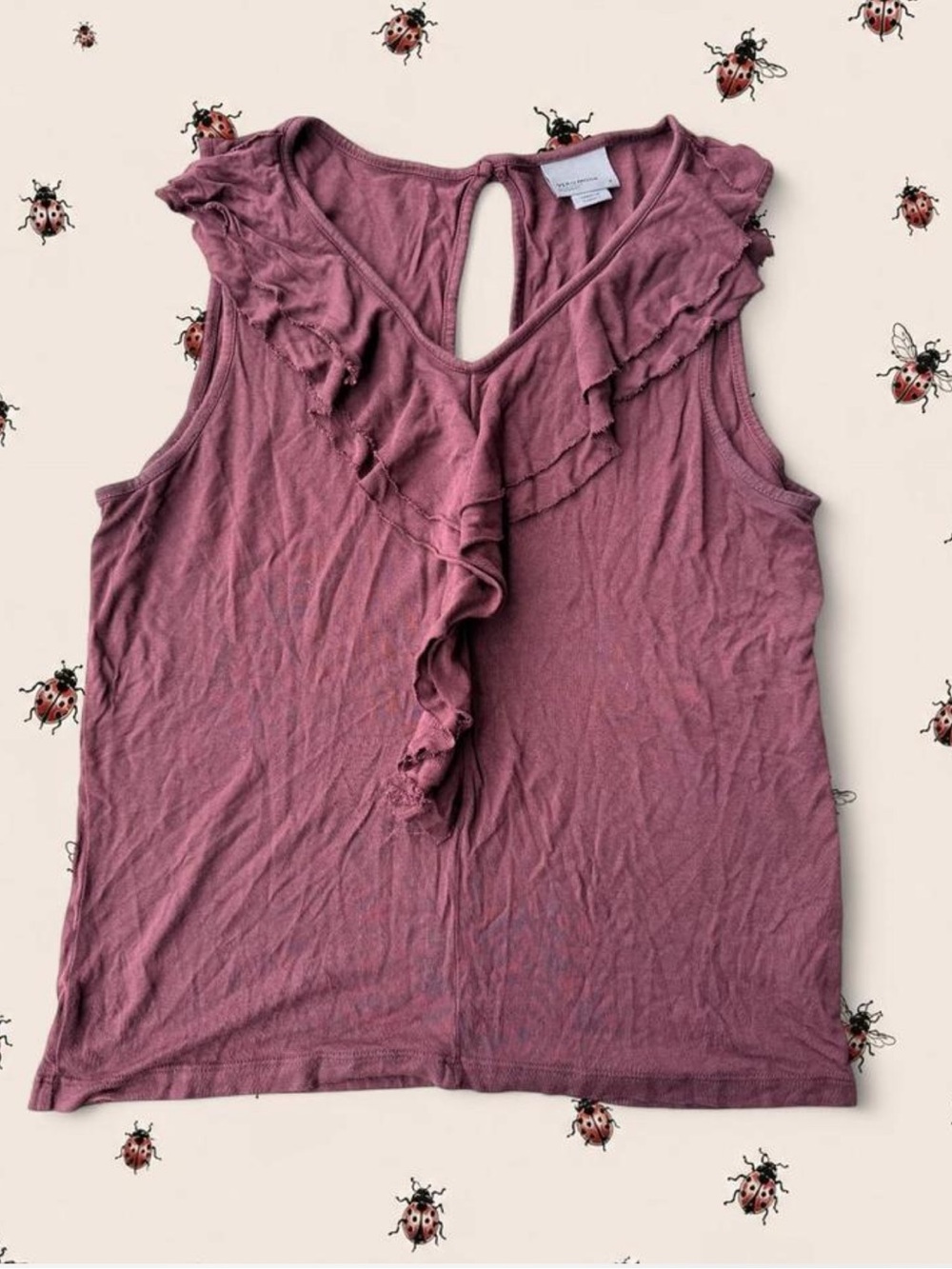 Vero Moda Burgundy Ruffled Top